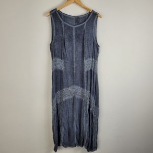 XCVI blue boho knit burnout lagonlook dress